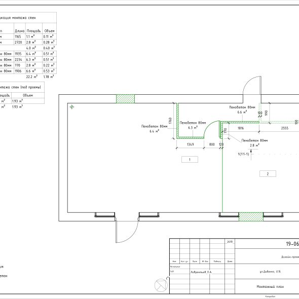 Черчеж яркого дизайн проекта кафе 11