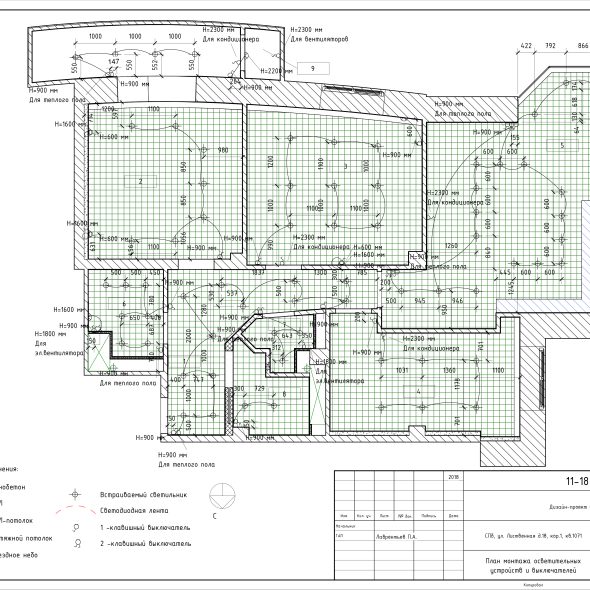 Черчеж проекта современной четырехкомнатной квартиры 24