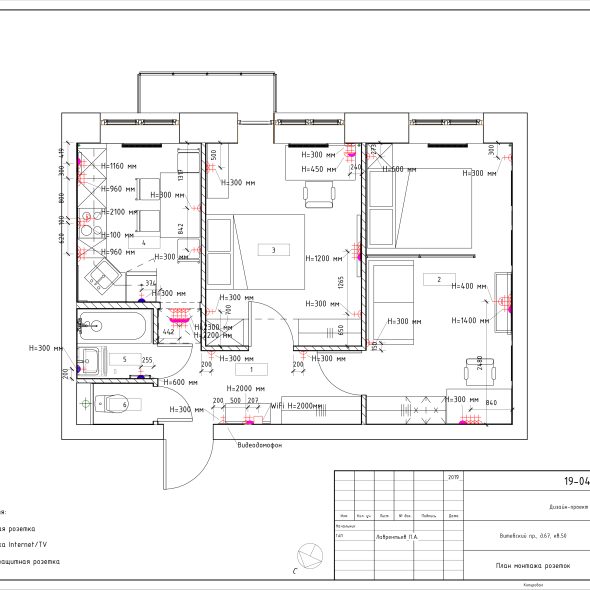 Дизайн квартиры двухкомнатной черчеж 