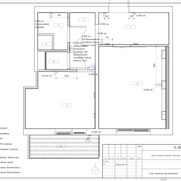Дизайн интерьера однушки чертеж