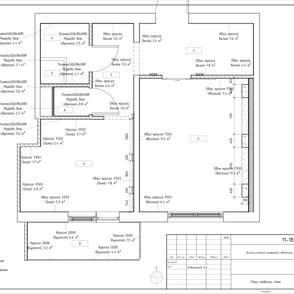 Дизайн интерьера однушки чертеж