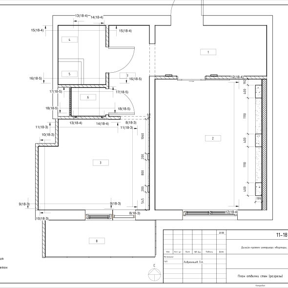 Дизайн интерьера однушки чертеж