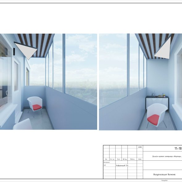 Дизайн интерьера однушки чертеж