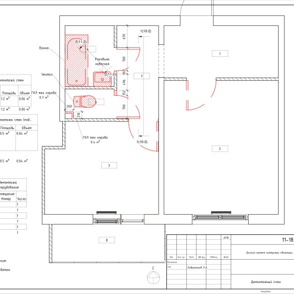 Дизайн интерьера однушки чертеж