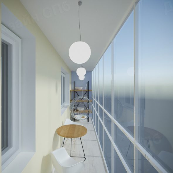 Дизайн интерьера светлой однокомнатной квартиры