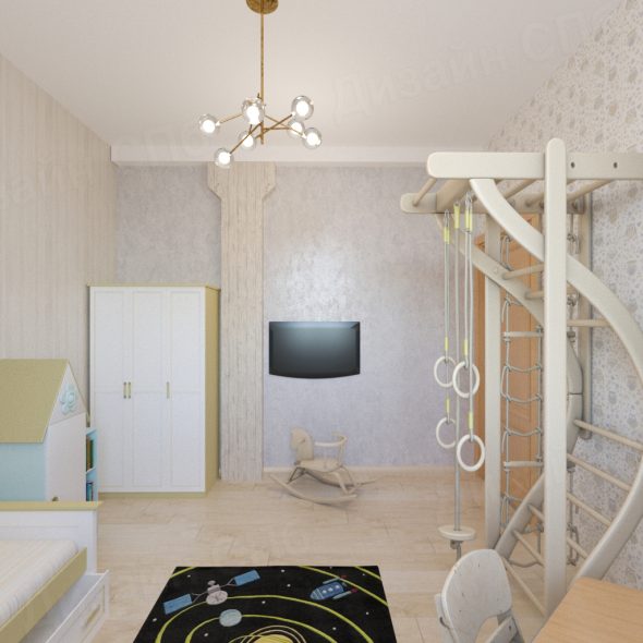 Дизайн детской четырехкомнатной квартиры 