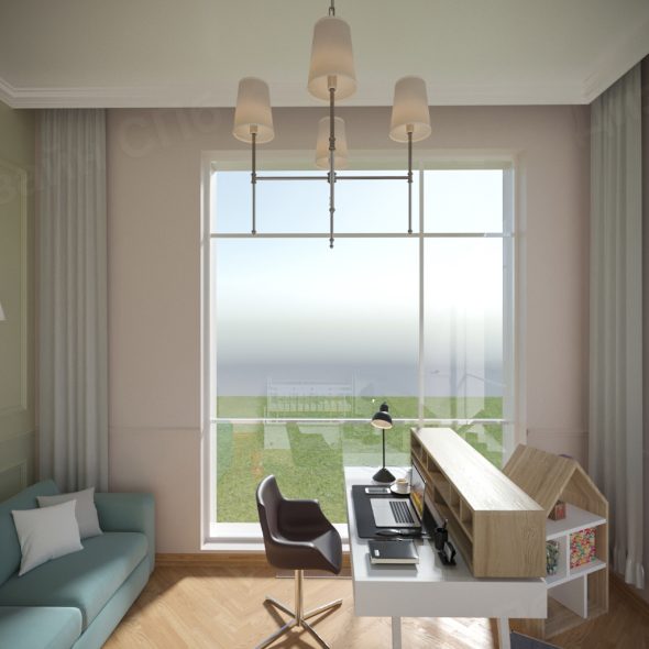 комфортабельная гостиная частного дома неоклассика