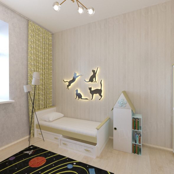 интерьер детской 4-х комнатной квартиры спб