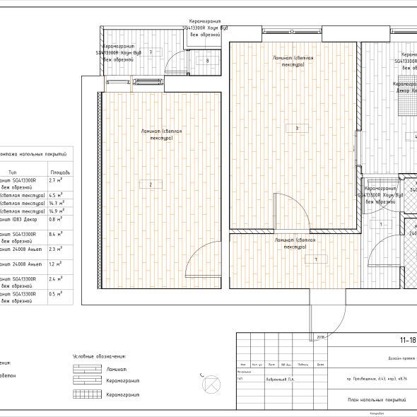 Чертеж 2-х комнатной квартиры