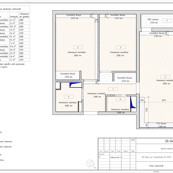 Дизайн проект квартиры черчеж