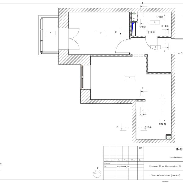 Черчеж дизайн проекта квартиры в пгт
