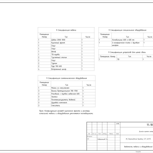 Чертеж квартиры студии