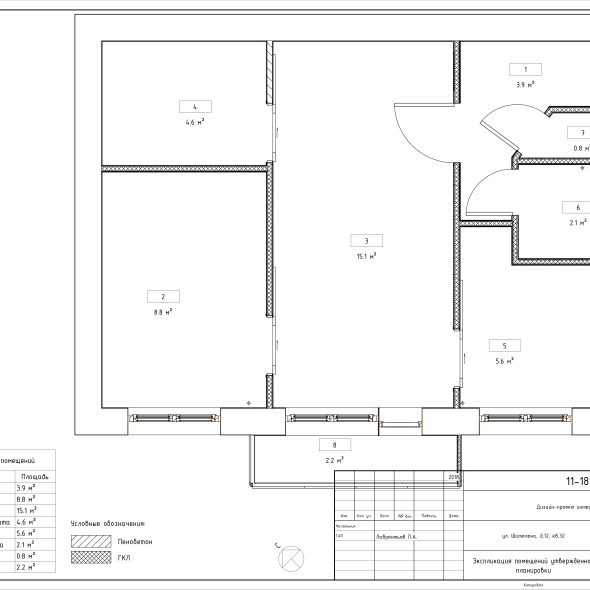Трехкомнатная квартира интерьерный дизайн черчеж