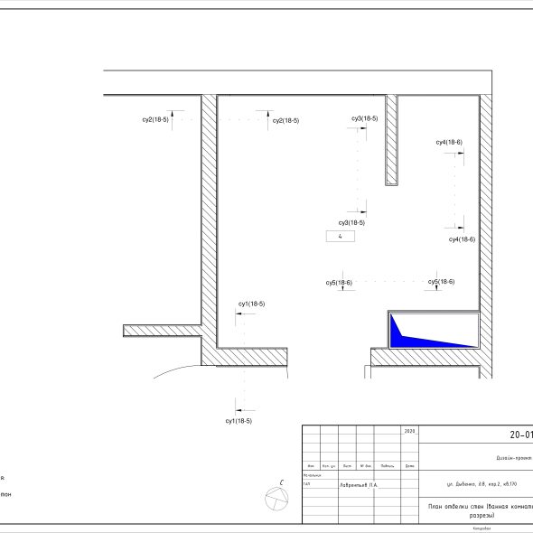 Бежевая однокомнатная квартира черчеж 