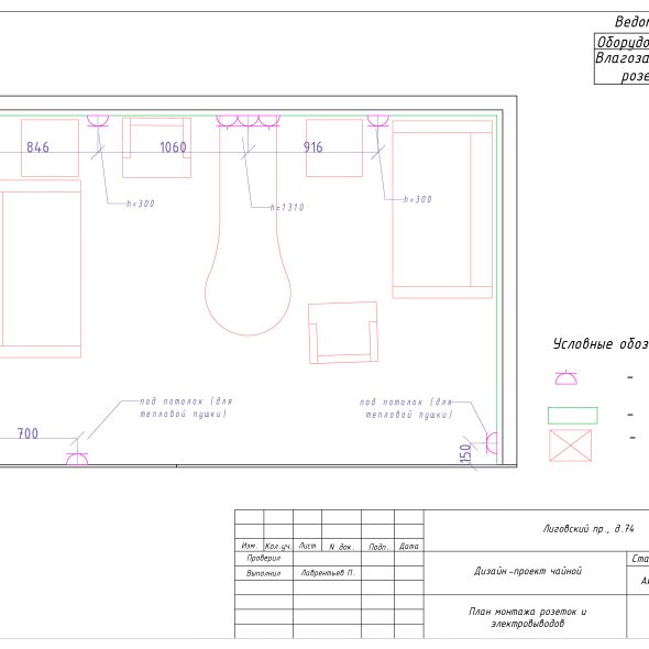 Дизайн проект офиса черчеж