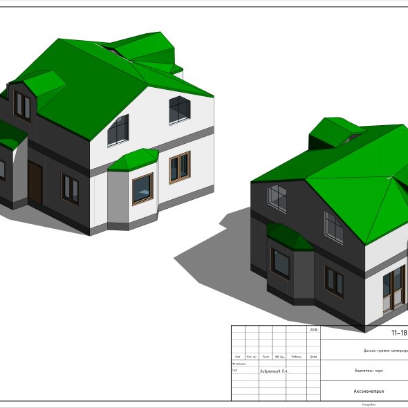 Черчеж проекта двухэтажного дома 3