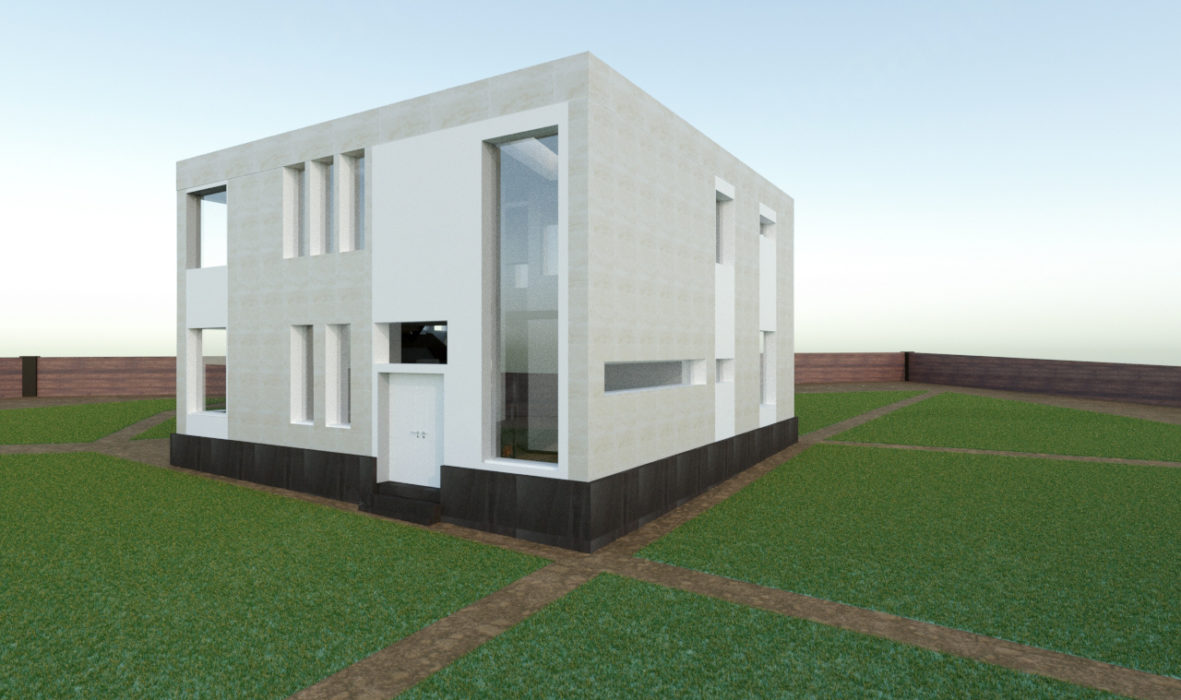 3д модель частного дома 2