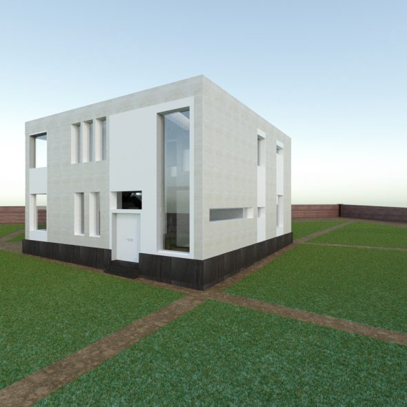 3д модель частного дома 2