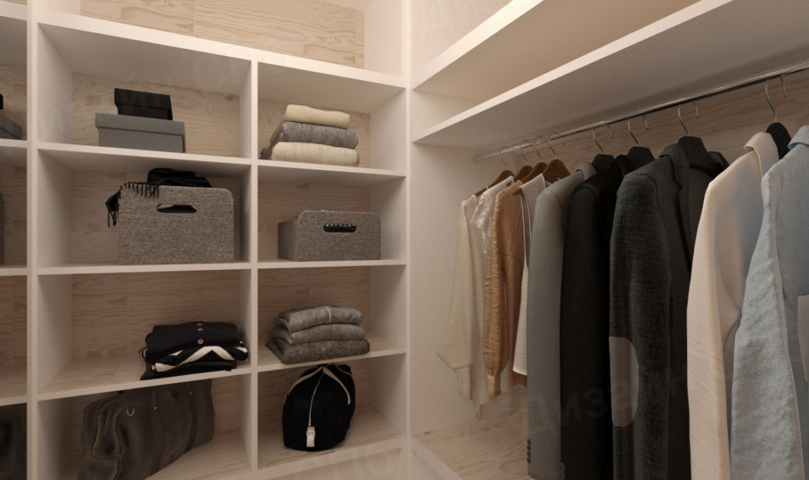 Дизайн проект четырехкомнатной квартиры гардероб