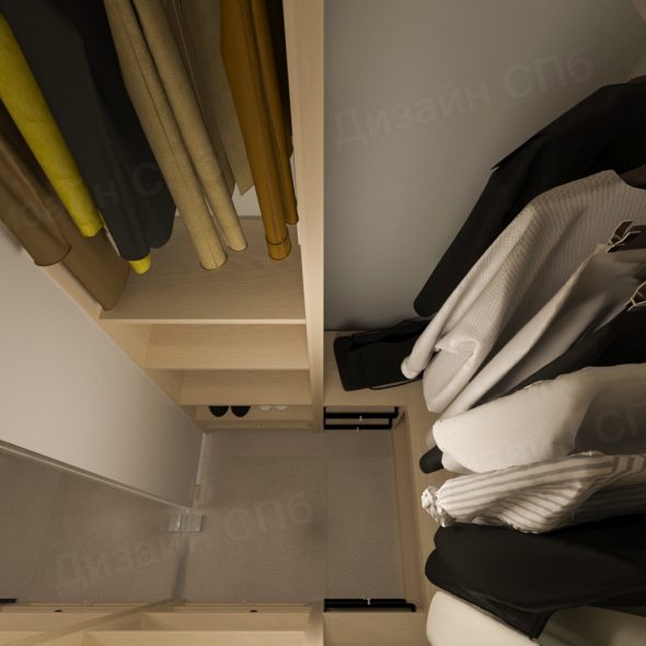 дизайн гардеробного отсека однушки