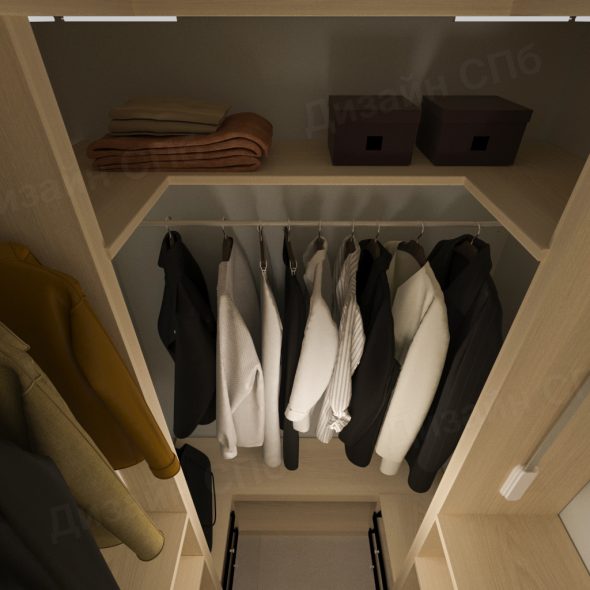 компактный гардероб однушки недорогой дизайн