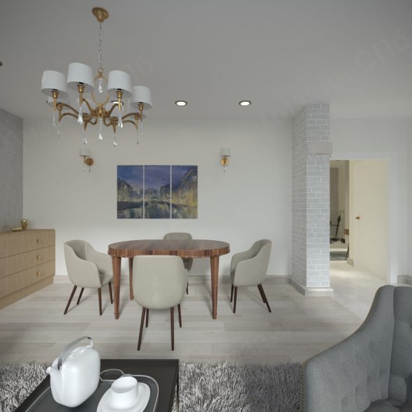 оформление пространства гостиной и кухни в стиле лофт