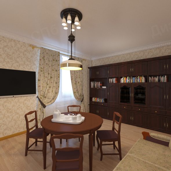 большая гостиная в неоклассическом стиле трешки 