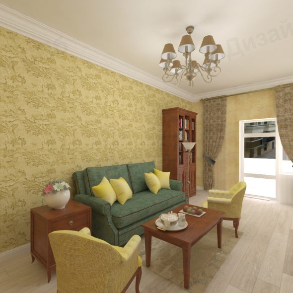 гостиная, оформленная по последнему слову неоклассики в трехкомнатной квартире