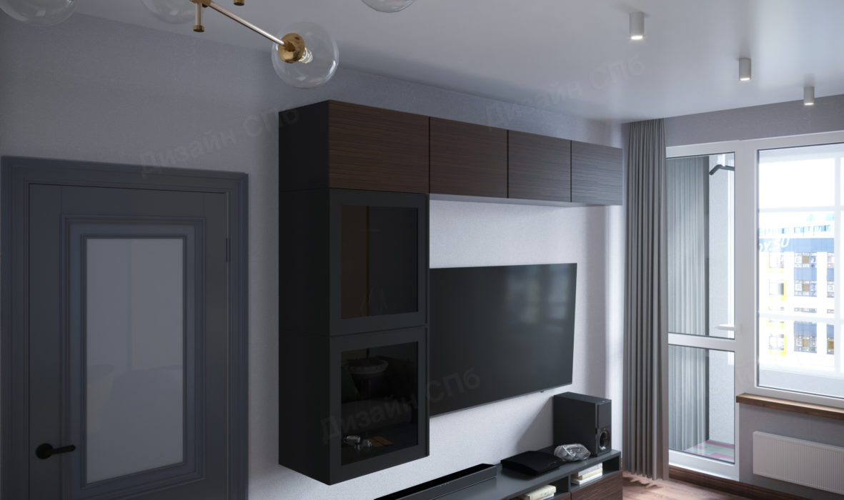 внутренняя отделка серо-коричневого спектра новой квартиры
