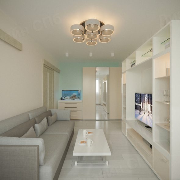 просторная планировка с дизайнерским нотами трехкомнатной квартиры