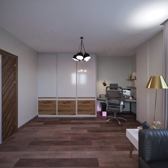 Минималистичная обстановка гостиной двухкомнатной квартиры