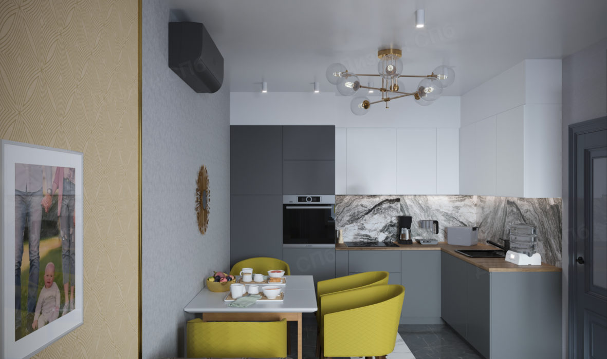 совмещенные кухни и гостиной в одной квартире согласно дизайнерской обработке