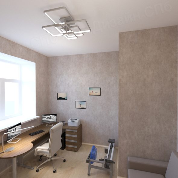 Дизайнерское оформление четырехкомнатной квартиры кабинет