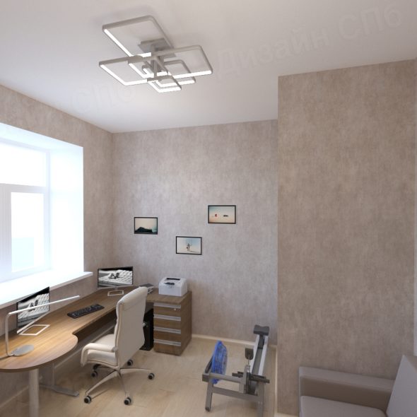 Дизайн проект четырехкомнатной квартиры кабинет