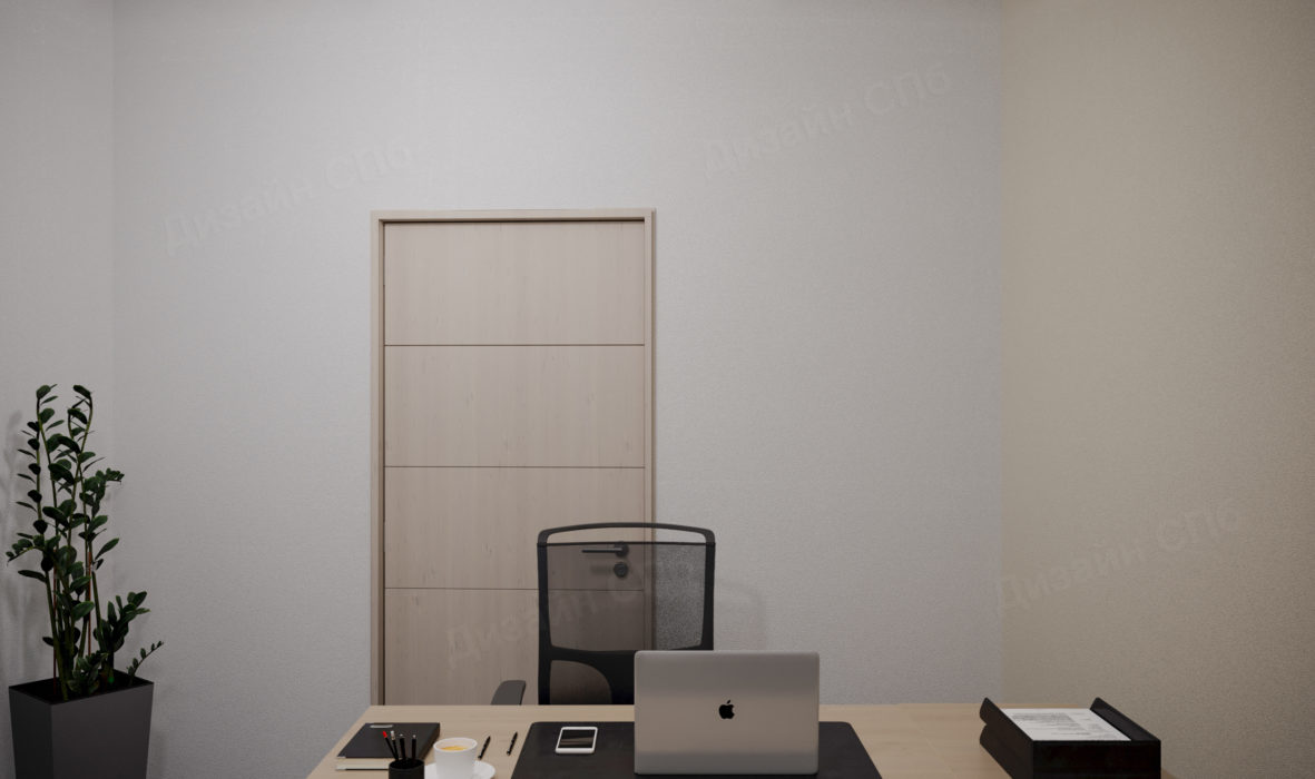 интерьер замкнутого кабинета руководителя в общей композиции офисного помещения 