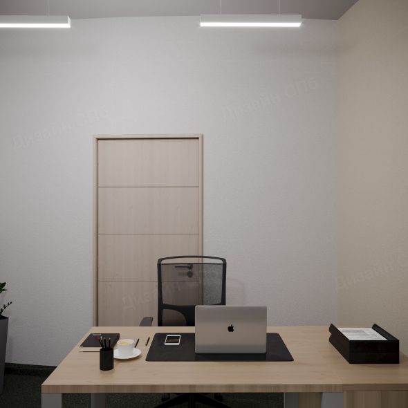 интерьер замкнутого кабинета руководителя в общей композиции офисного помещения 