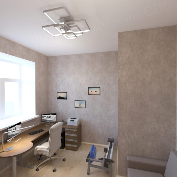 Дизайн проект четырехкомнатной квартиры кабинет