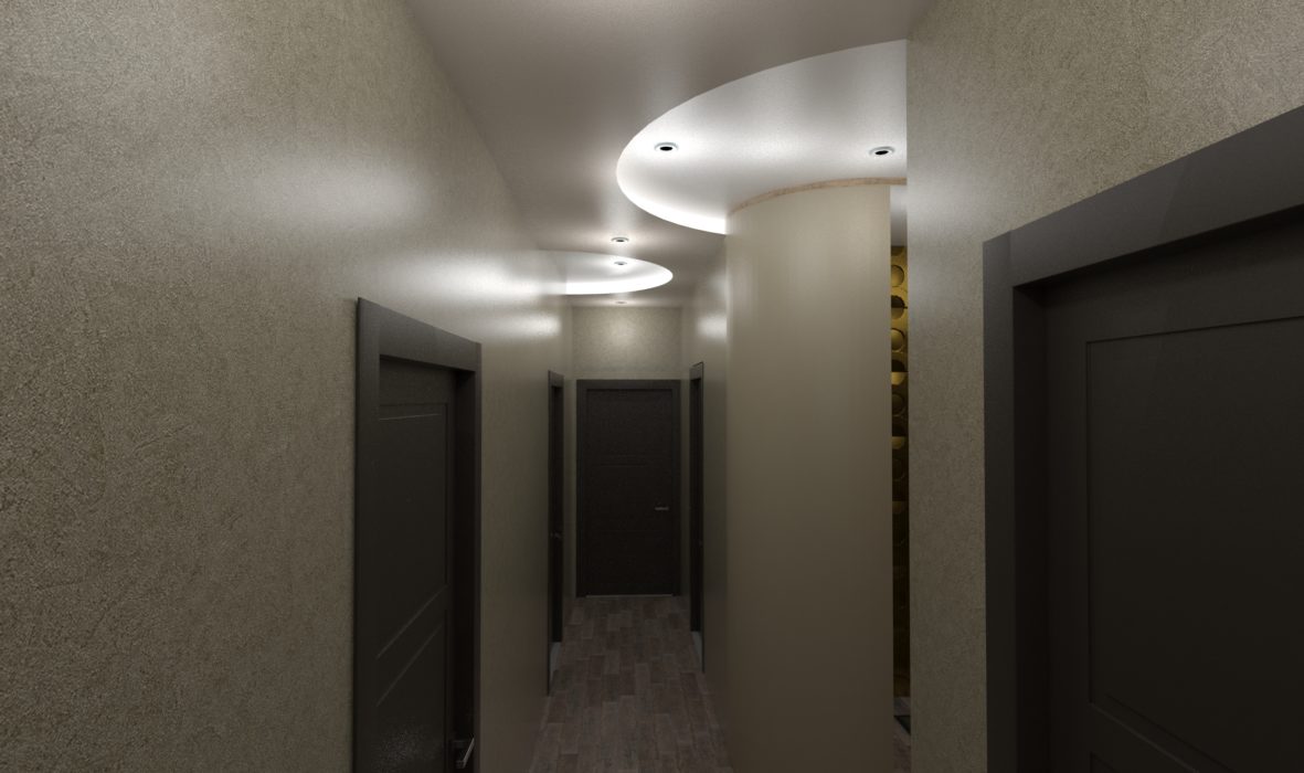 межкомнатное пространство и коридор трехкомнатной квартиры дизайн