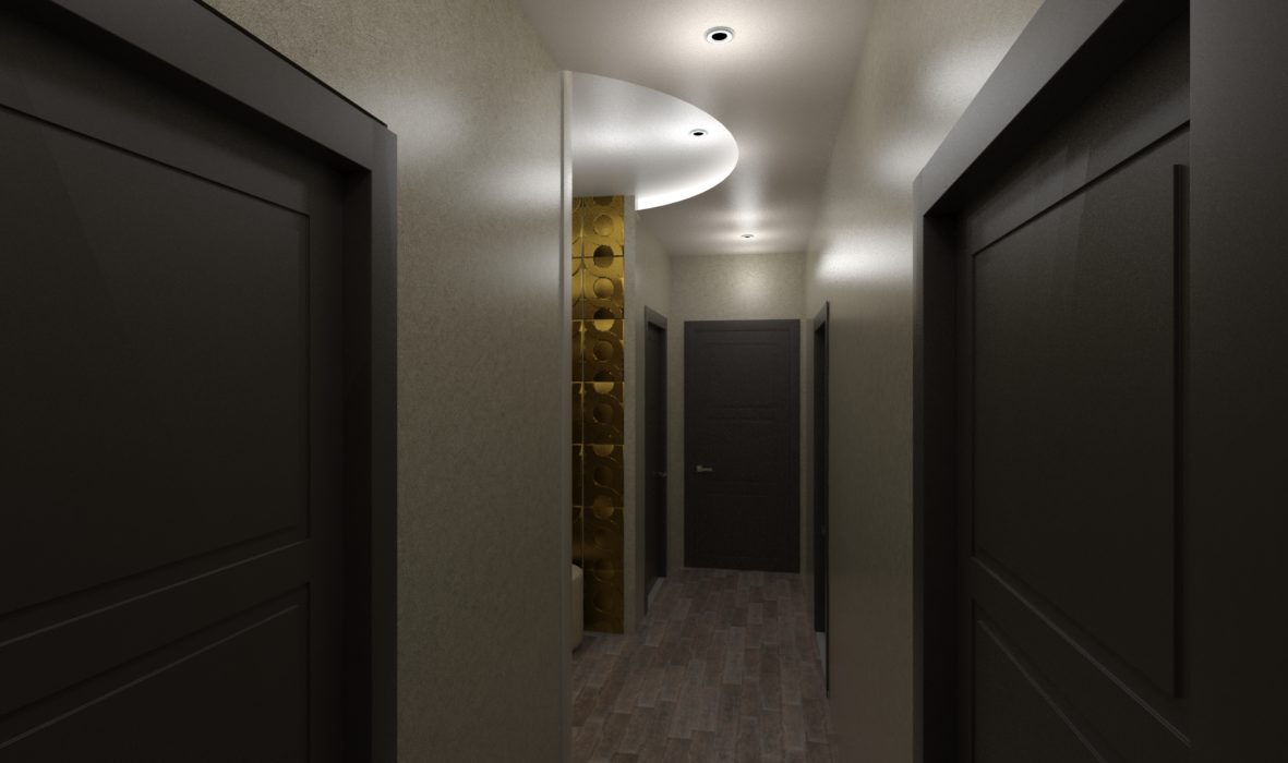 неоклассика в интерьере трехкомнатной квартиры потолок с подсветкой