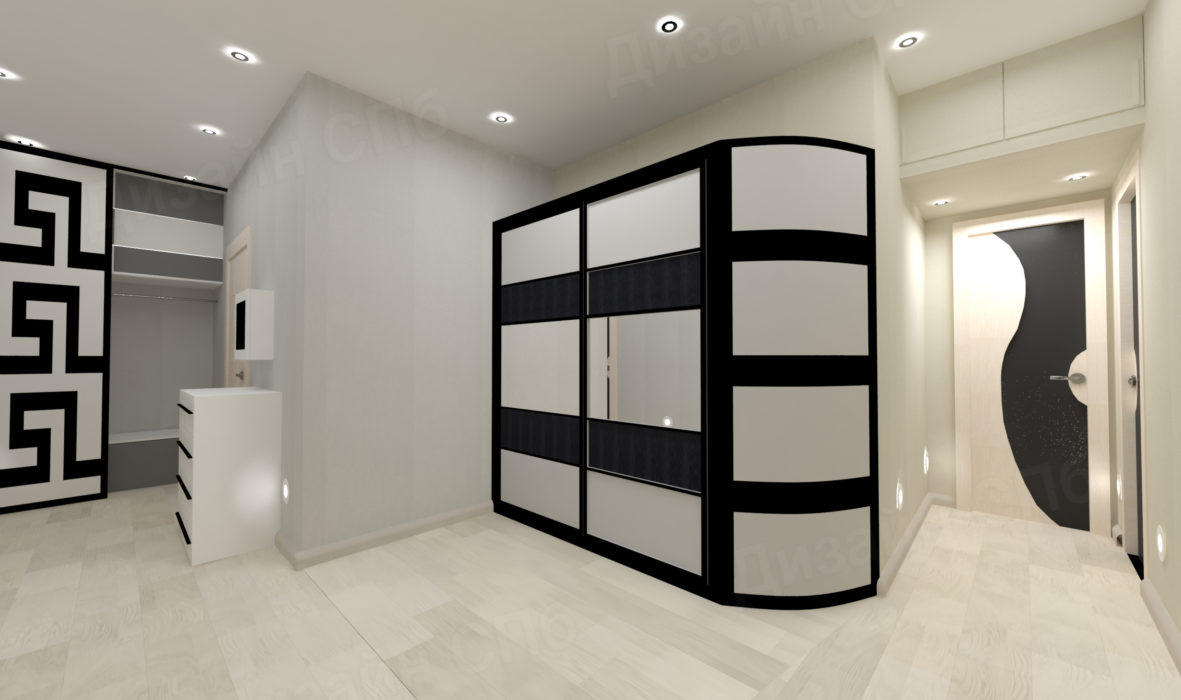 Проект дизайн интерьера трехкомнатной квартиры