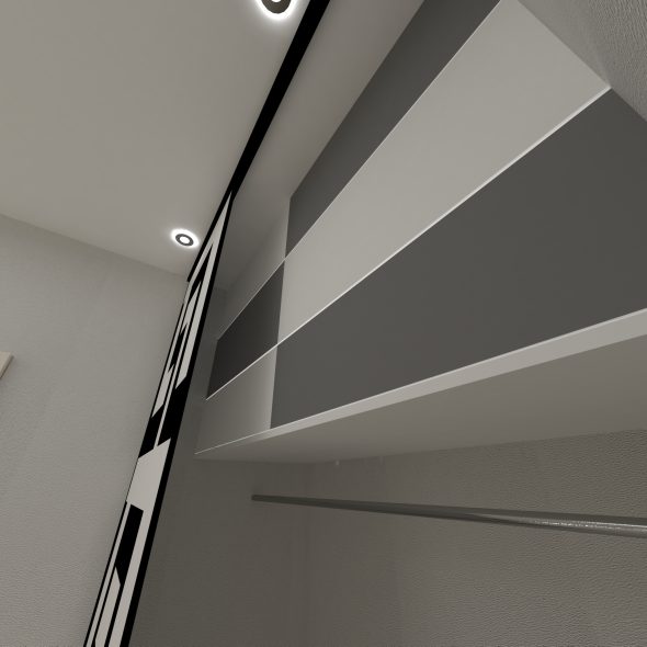 Дизайн интерьера коридора черно-белый