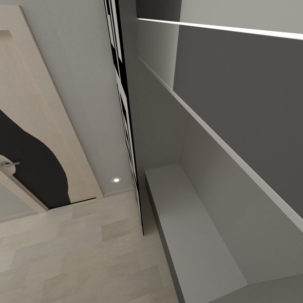 Дизайн интерьера коридора черно-белый