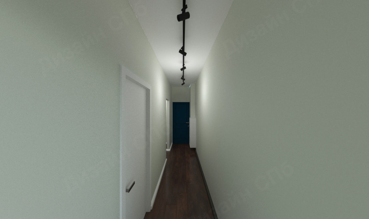 контрастный коридор большой квартиры лофт дизайна 