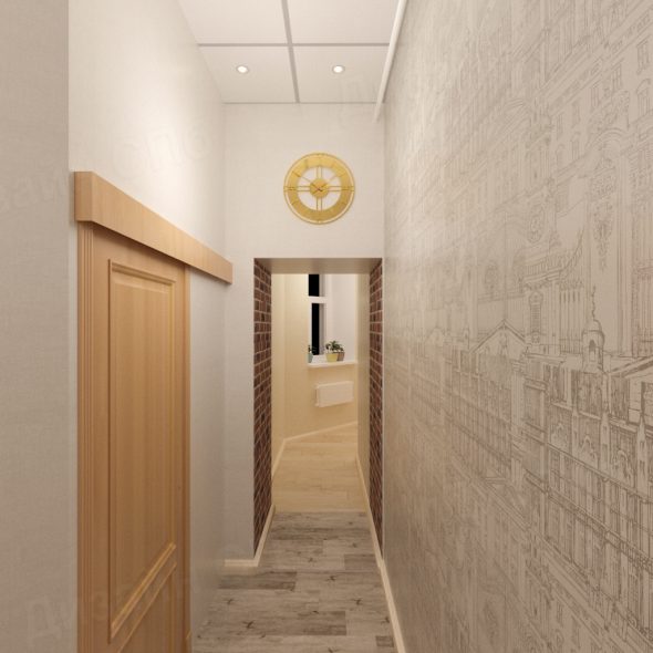 образец, как оформить коридор и межкомнатные пространства