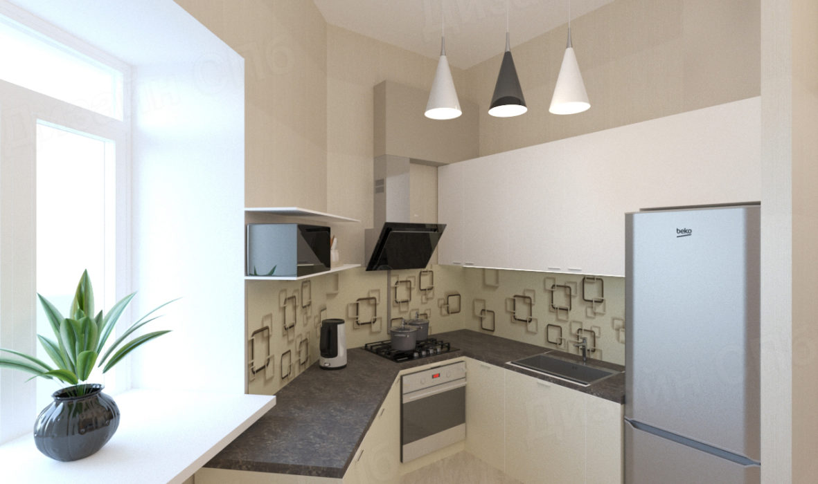 Дизайн проект четырехкомнатной квартиры кухня