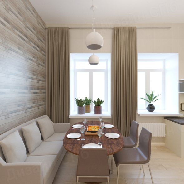 обеденные места на дизайнерской кухне