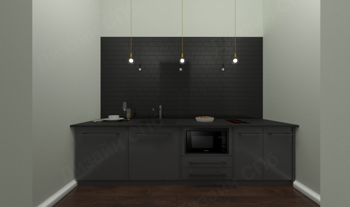 Дизайн интерьера кухни темный