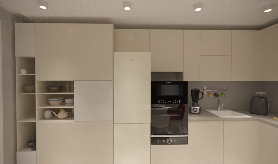 Дизайн интерьера кухни белой