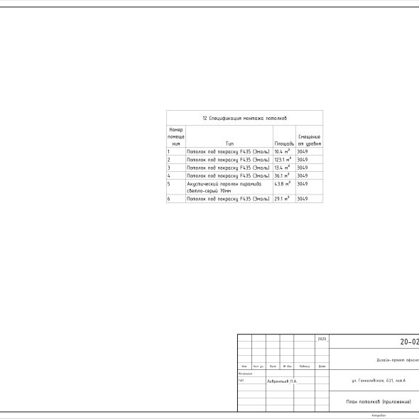 Дизайн проект офисного помещения черчеж