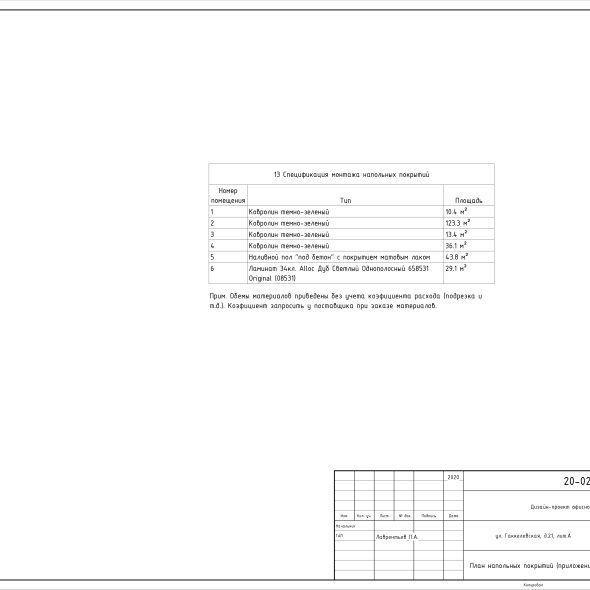 Дизайн проект офисного помещения черчеж